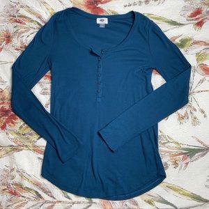 Old Navy Waffle-knit Henley Long Length sz M